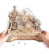 ROKR 3D Wooden Puzzles for Adults Miniature Marble Run Building Toys,DIY Pinball Machine Model Ki...