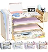 OPNICE Desk Organizers and Accessories, 4-Tier Office Desk Accessories &amp; Workspace Organizers wit...
