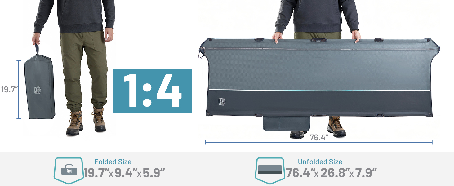 COMPACT AND PORTABLE FOLDING CAMPING COT