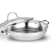 Cooks Standard Wok Stir Fry Pan with Glass Lid, Classic Stainless Steel 12-Inch/30cm Everyday Che...