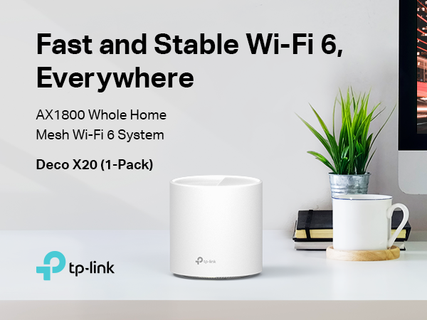 Wi-Fi 6 Mesh Router - TP-Link AX1800 Deco X20(1-Pack)