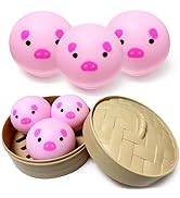 Squishy Stress Balls for Kids (3 Pack) Mini Pig Dumpling Squishy Stress Ball Fidget Toys, Party F...