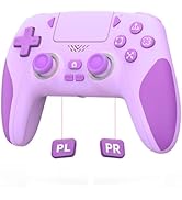 IWGAME Wireless Controller for PS-5/PC, Cool RGB Light Controller with 2 Back Buttons Support Pro...