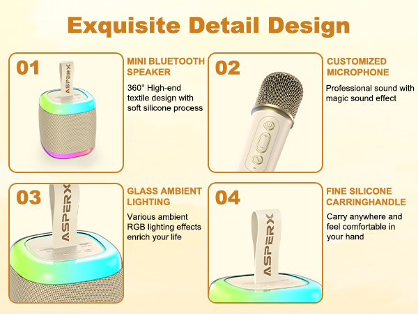 mini karaoke machine with 2 wireless microphones