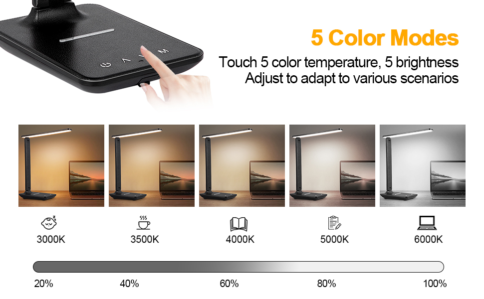 Touch the control panel to easily adjust brightness and color temperature