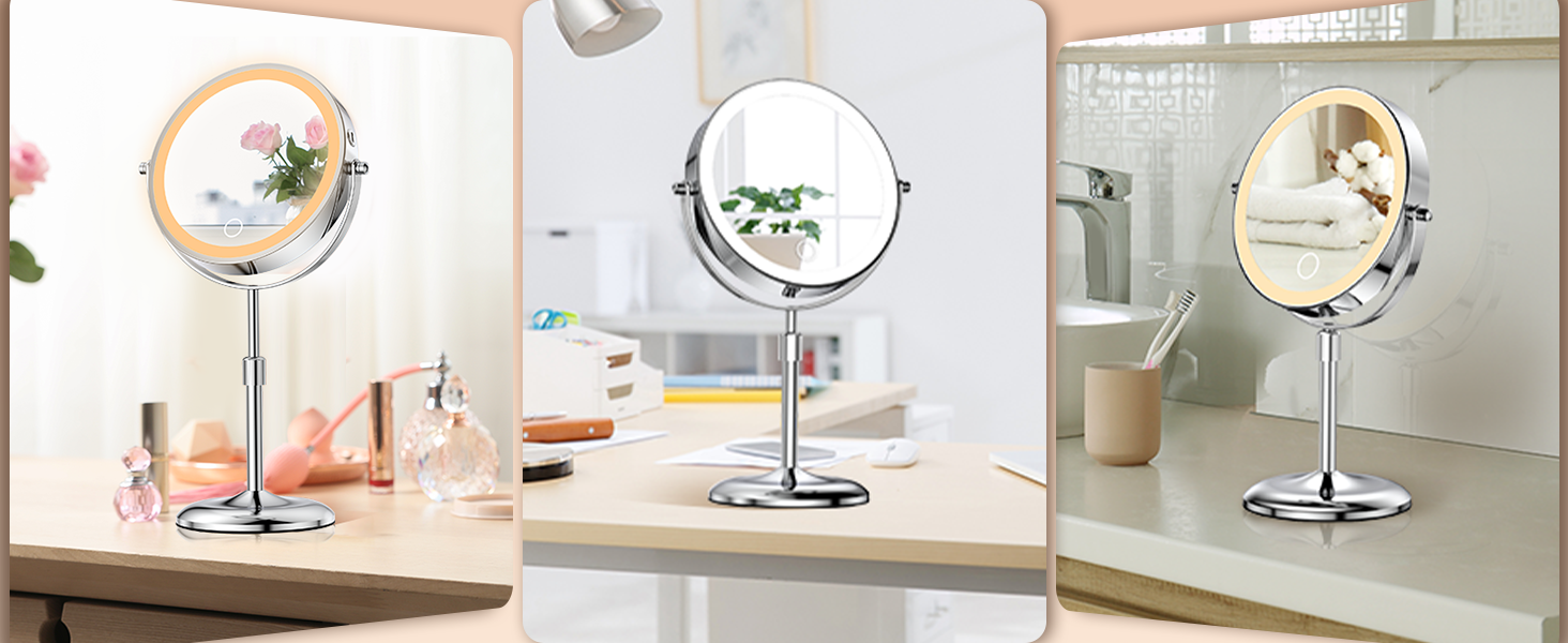 makeup mirror with lights and magnification 10x