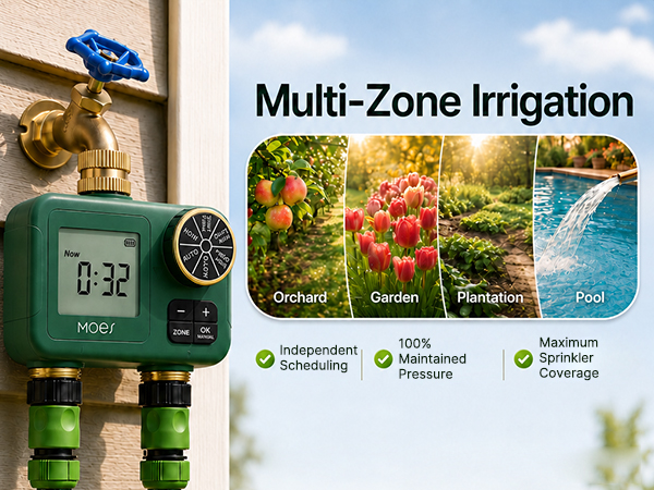 2-zone water timer for garden hose
