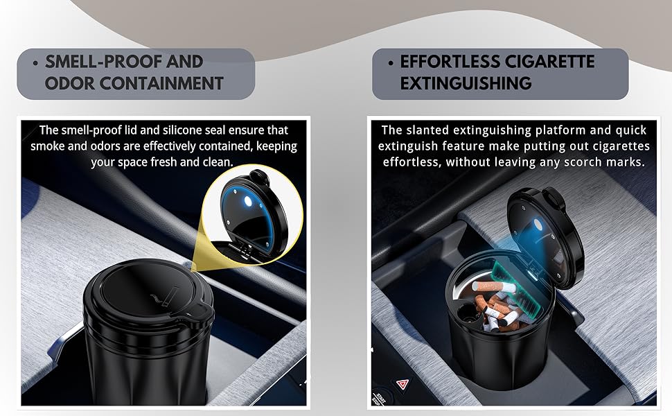 Convenient multi-functional ashtray with large capacity