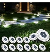 echosari Solar Ground Lights 12 Pack, Upgraded Solar Garden Lights Auto ON/Off Landscape Lighting...