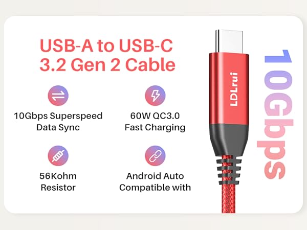 10gbps usb 3.2 type c cable