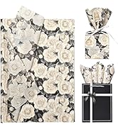 LIAPAWPAW Vintage Cream Rose Tissue Paper 60 Sheets 20x14in, Elegant Floral Tissue Paper for Gift...