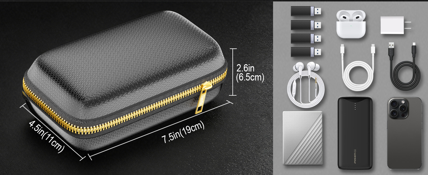 7.5*4.5*2.6 inches, portable and secure case