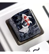 DOHOMEQ Aesthetic Koi Fish Artisan Keycap - Black Ocean Coral Reef R1 SA Profile Custom Keycaps 1...