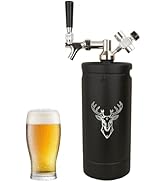 Beer Growler Tap System,128Oz Portable Mini Keg Draft Beer Dispenser with Foldable Funne and Pres...