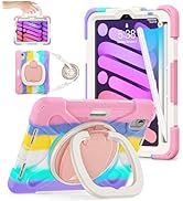 BATYUE Case for iPad Mini 7 A17 Pro 2024/iPad Mini 6 2021 8.3 Inch with Pencil Holder, 360 Rotati...