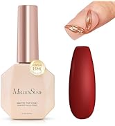 MelodySusie Matte Gel Top Coat - 15ml Powder-Resist Formula, Long-Lasting UV Curable for Detail C...