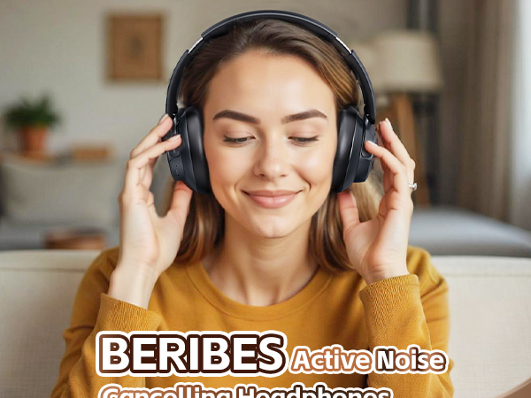BERIBES Upgraded Hybrid Active Noise Cancelling Headphones with Transparent Modes