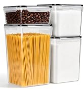 Airtight Flour Sugar Containers with Lids: 4 Pack for Pantry Food Storage | 2L/3.8L/5.4L/6.8L, BP...