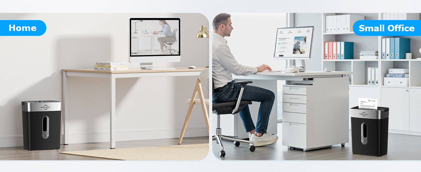 BONSEN Paper Shredder for Home Office, 4 Gallons Bin, 10-Sheet Cross-Cut Shredder