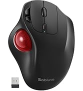 SABLUTE Wireless Trackball Mouse with 5-Level DPI, Ergonomic Mouse Wireless 2.4G Plug-and-Play fo...