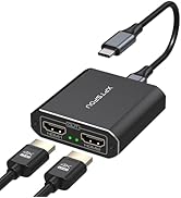XPTSFDU USB C to Dual HDMI Adapter for 2 Monitors 4K@60Hz Thunderbolt 3 HDMI Splitter 1 in 2 Out ...
