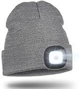 Wmcaps LED Beanie with Light Built in, Unisex USB Rechargeable Headlamp Hat, Stocking Stuffers Gi...
