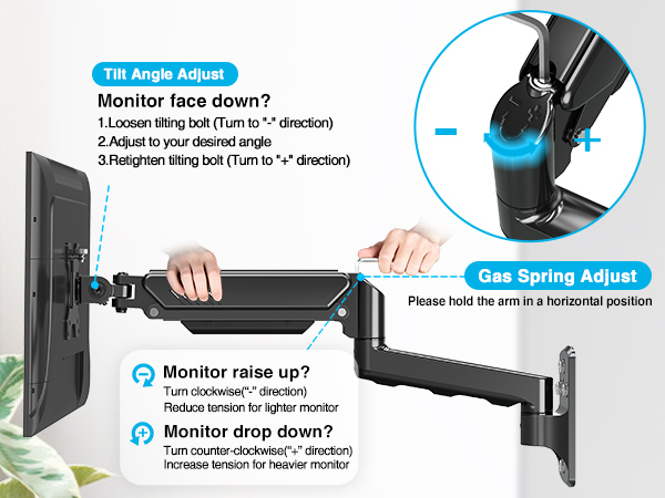 single monitor arm wall