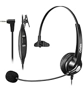 Callez 2.5mm Telephone Headset with Noise Cancelling Mic &amp; Mute Switch Office Phone Headset Compa...