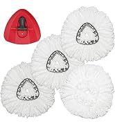 Spin Mop Replacement Head - 4 Pack EasyWring Mop Refills with Base Compatible with O-Cedar Triang...