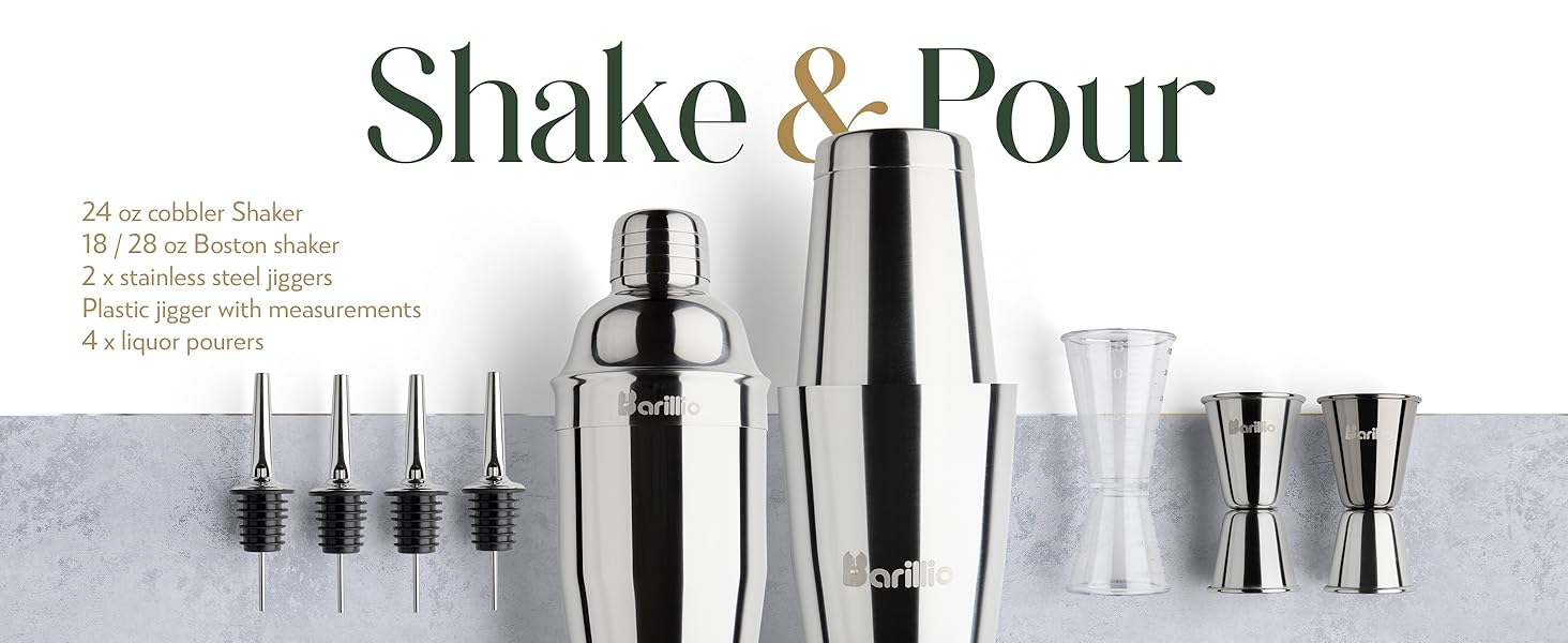 Barillio Full Cocktail Bar Set - Shake &amp; Pour