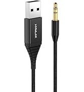 HVMLAK Aux Bluetooth 5.2 Car Adapter, USB Powered 3.5mm Jack, Handsfree Call, Music Streaming for...