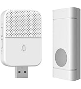 Mini Wireless Doorbell, Remote Door Bell Ringer Wireless Long Range 650FT, Coolqiya Portable Wire...