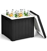 GYMAX Camping Cooler, Insulated 40 Qt Heavy Duty Ice Chest with Built-in Handles and Detachable L...