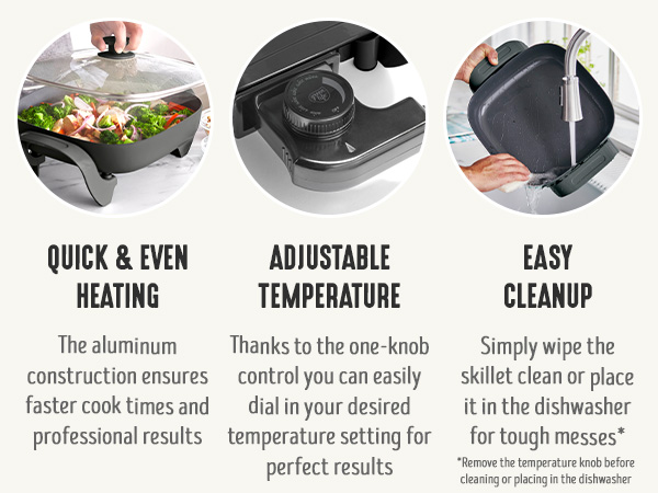 GreenLife, Ceramic Nonstick, PFAS-Free, Non-Toxic, Electric Skillet, Electrics