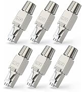 ZOERAX Cat7 Cat6A RJ45 Connector 6-Pack, Tool-Free Zinc Alloy Shielded Ethernet Termination Plugs...