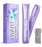 BYART Bikini Trimmer for Women Dual Head – IPX7 Waterproof &amp; Painless Electric Razors for Pubic H...