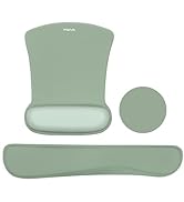 MOSISO Wrist Rest Support for Mouse Pad & Keyboard Set, Ergonomic Mousepad&Coaster Non-Slip Base ...