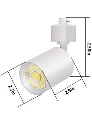 10W TRACK LIGHT SIZE