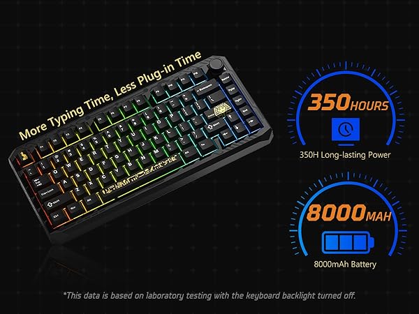 Wireless Gaming Keyboard Black Knob, 75% Aluminum Mechanical Keyboard QMK/VIA