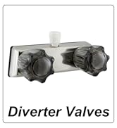Diverter Valves. 4 in. brushed nickel shower diverter with 2 smoke handles.