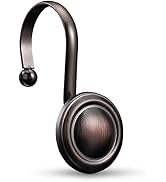 CHICTIE Bronze Shower Curtain Hooks Rings,Oil Rubbed Decorative Shower Curtain Hooks,Rustproof Vi...