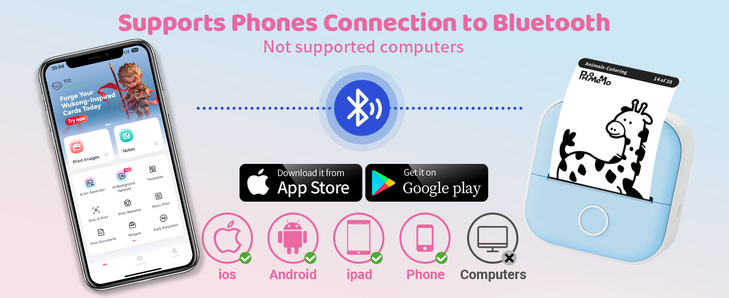 T02 Mini Sticker Printer