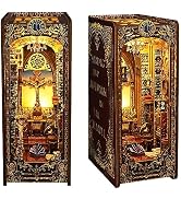 Kisoy DIY Book Nook Miniature Kit, DIY Manual Book Stand for Bookshelf Insert Decor, 3D Wooden Pu...