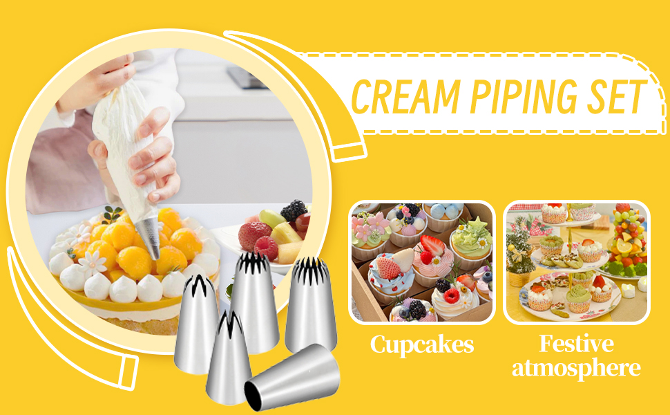 large piping bags and tips set