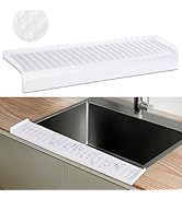 AyNirser Sink Edge Protector with Suction Cup 4"x14", Silicone Sink Splash Guard for Kitchen &amp; Ba...