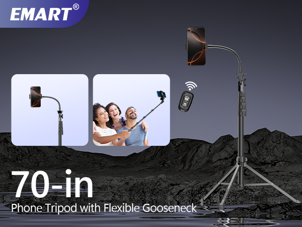 Phone tripod with flexible gooseneck