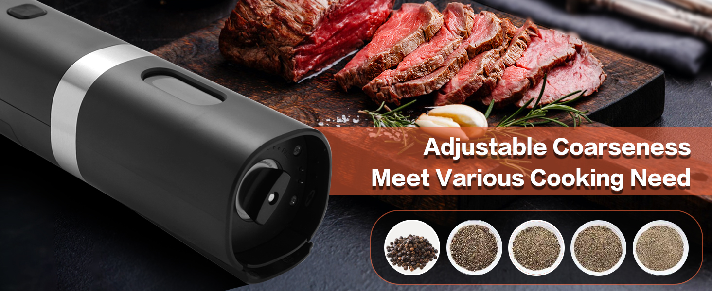 Adjustable pepper and salt grinder