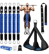 ALongSong Pull Up Assistance Bands with Foot Support Pedal - Upgrade Heavy Duty Resistance Bands ...