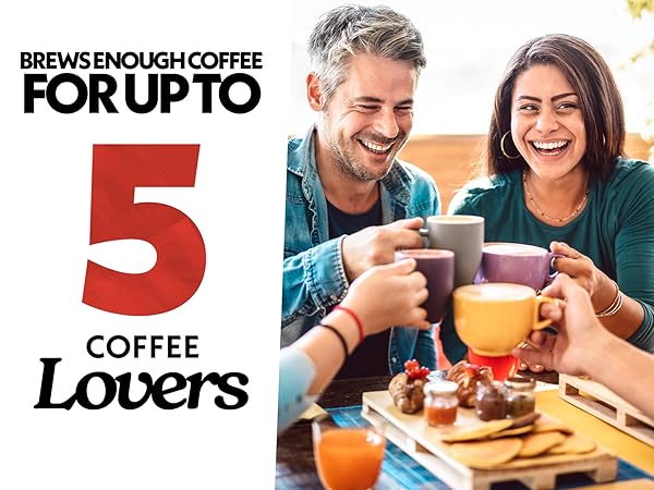 Coffee Lovers Brew Up to 5 Cups 