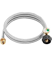 WADEO Propane Tank Adapter Hose for Buddy Heater, 6FT Propane Hose Adapter 1 lb to 20 lb with Gau...